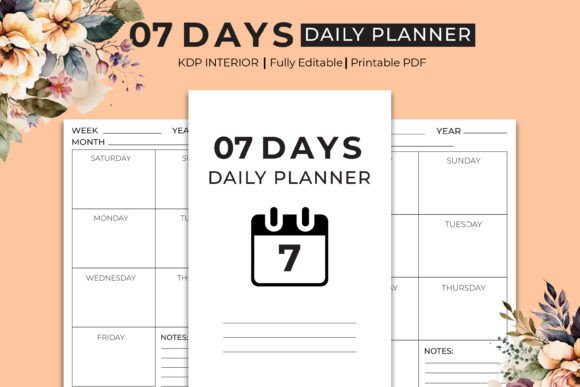 7 Days Daily Planner Kdp Interior