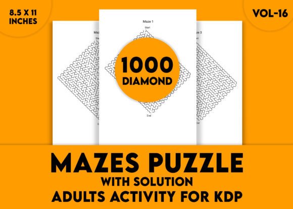 Adults Hard Diamond Mazes Puzzles Vol-16: A Challenge for the Mind
