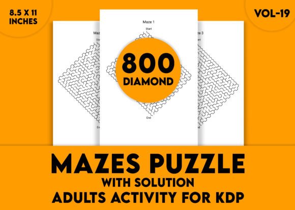 Adults Hard Diamond Mazes Puzzles Vol-19: A Challenge for the Mind