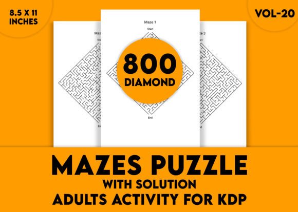 Adults Hard Diamond Mazes Puzzles Vol-20