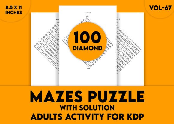 Adults Hard Diamond Mazes Puzzles Vol-67