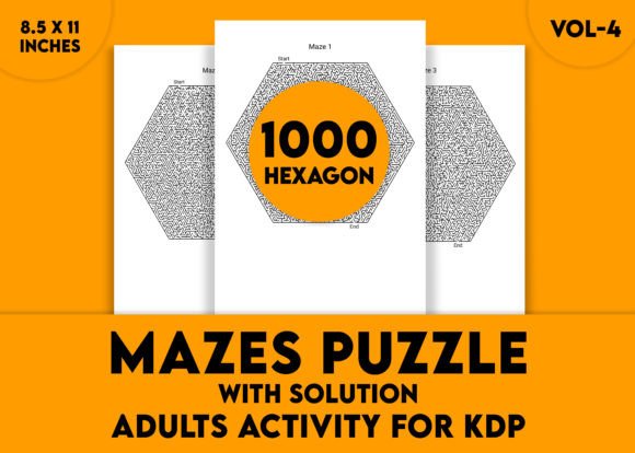 Adults Hard Hexagon Mazes Puzzles Vol-4: A Challenge for the Mind