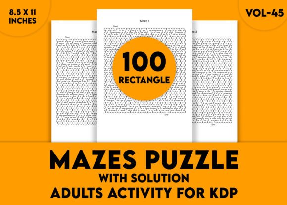Adults Hard Rectangle Maze Puzzle Vol-45
