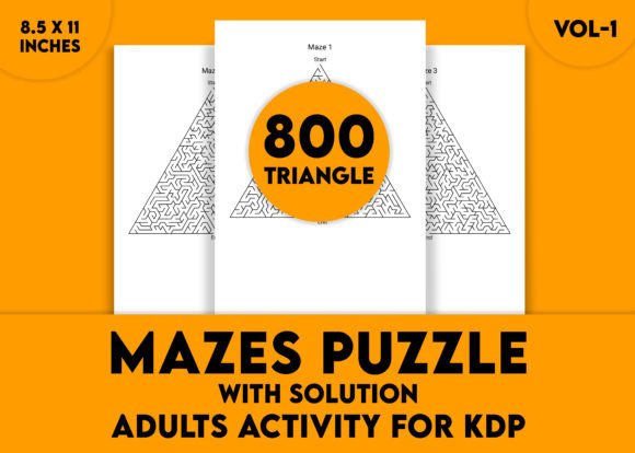 Adults Hard Triangle Mazes Puzzle Vol-1