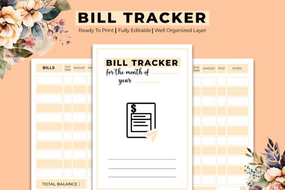 Bill Tracker Kdp Journal Notebook