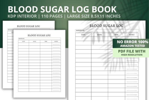 Blood Sugar Log Book Interior