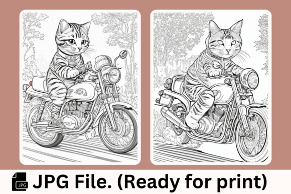 Cats Motorcycles - Coloring Pages: A Creative and Practical Tool for All Ages