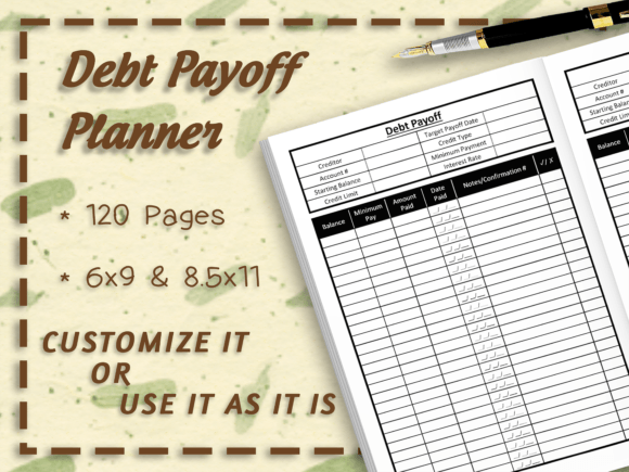 Debt Payoff Planner Interior 120 Pages: A Practical Tool for Financial Control