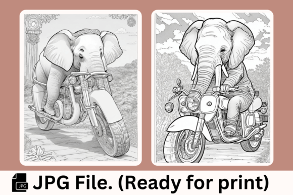 Elephants Motorcycles - Coloring Pages: A Creative and Practical Resource for All Ages