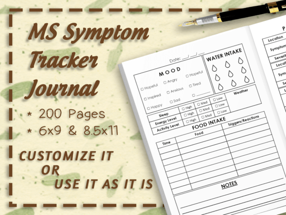 MS Symptom Tracker Journal 200 Pages