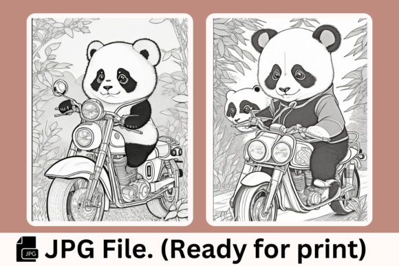 Panda Motorcycles - Coloring Pages: A Creative and Relaxing Activity for All Ages