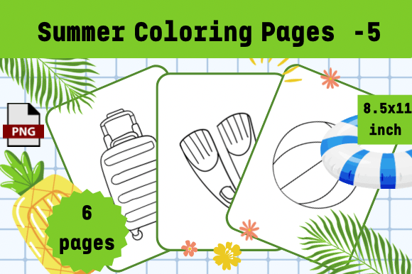 Summer Coloring Pages -5: A Perfect Addition to Your Summer Coloring Book for Kids
